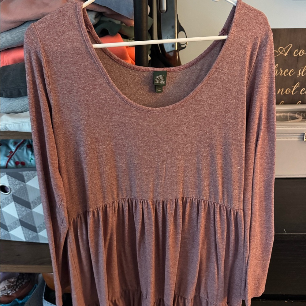 Women's Mauve Long Sleeve Top